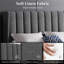 Upholstered Bed Frame with Channel Tufted Headboard-77082585-77082534
