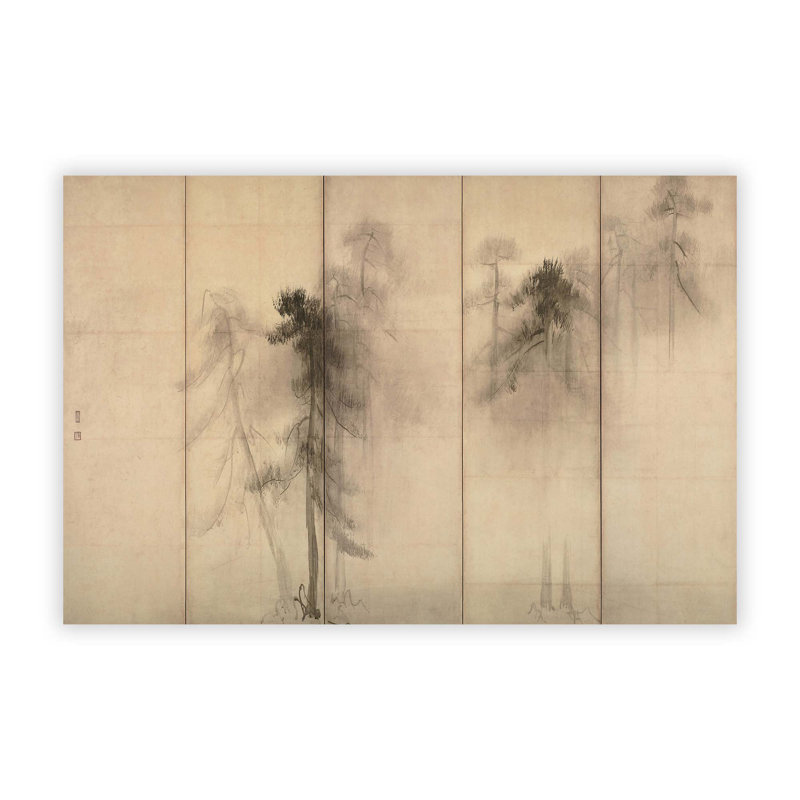 Pine Trees by Hasegawa Tohaku - No Frame Painting, 29.7 cm H x 42 cm W