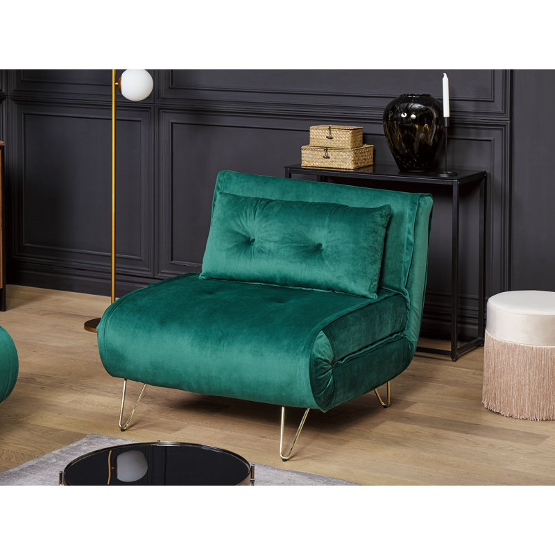 Millar Queen 85cm Upholstered Futon And Mattress, Dark Green