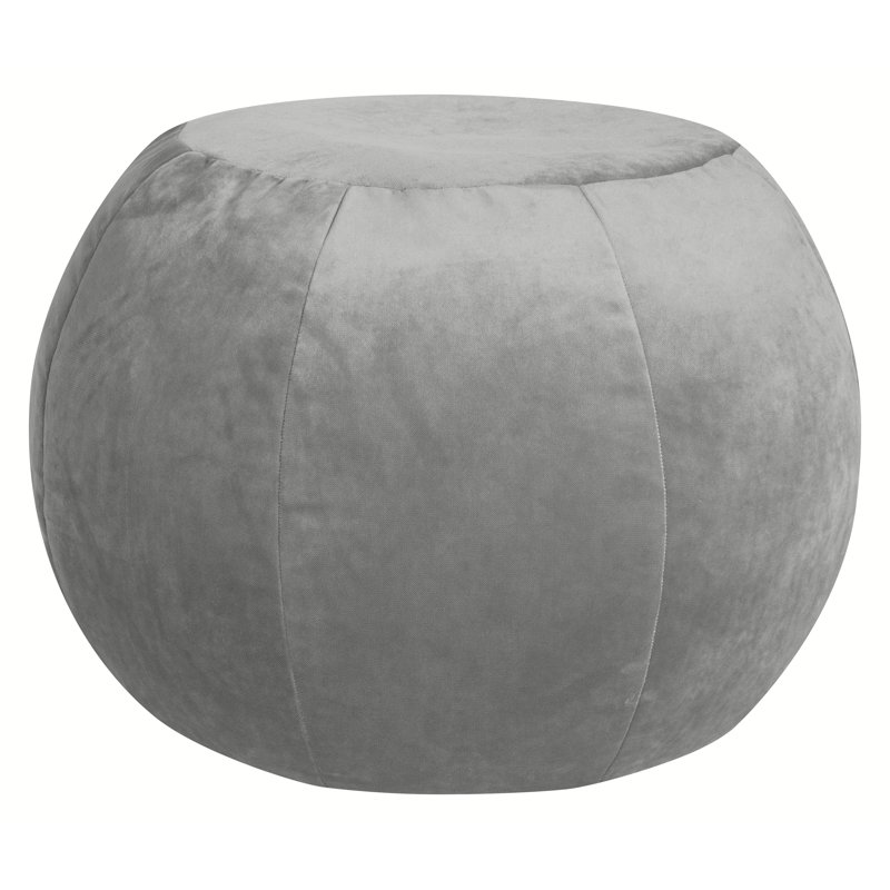 Pouf / repose-pieds Naite, Velours argenté