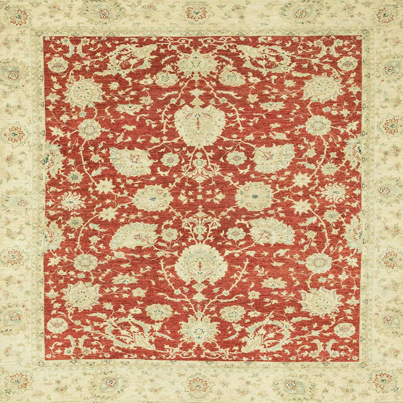 Tapis multicolore à motif abstrait Abdalah, Carré 3 pi