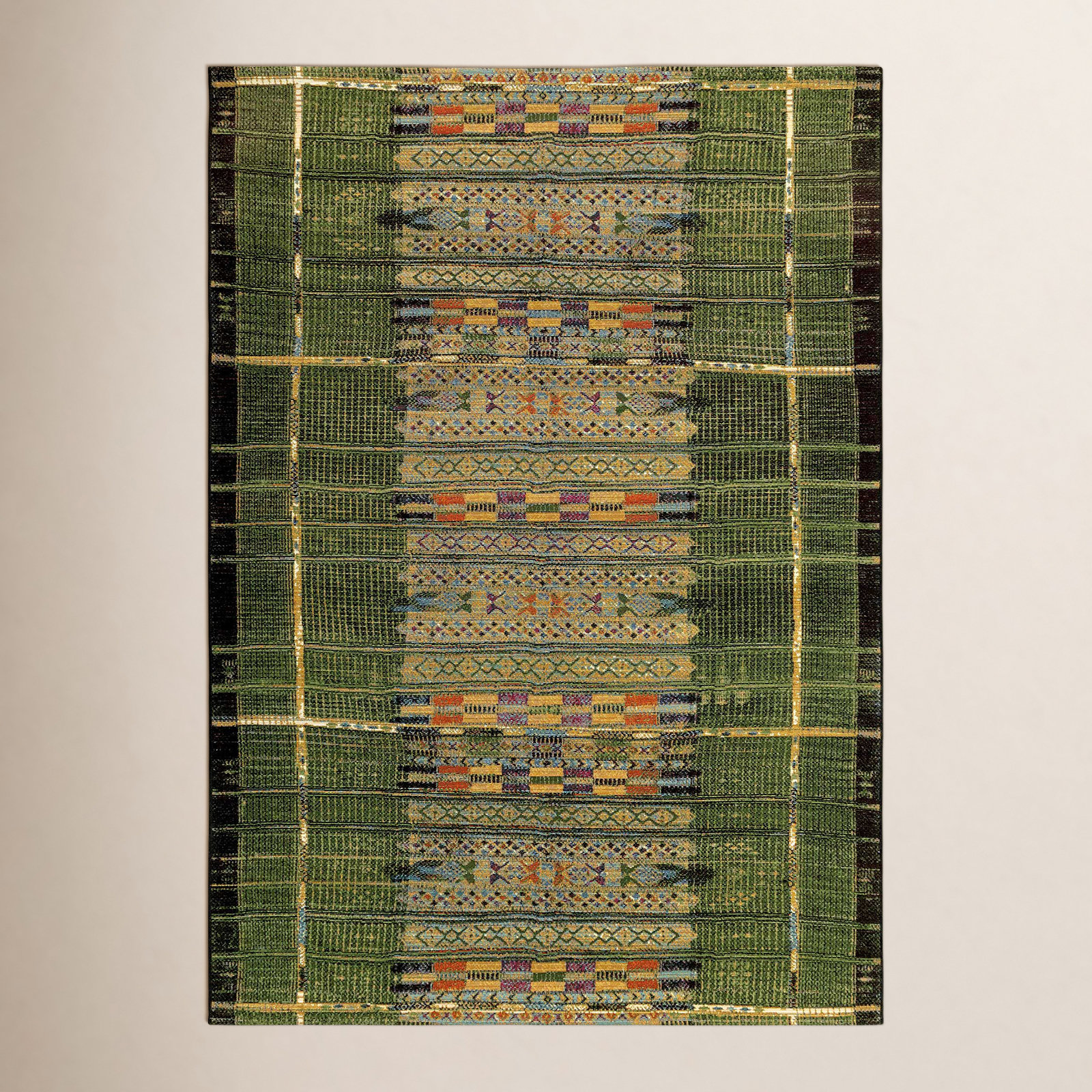 Sesena Multi-Colored Indoor/Outdoor Area Rug, Rectangle 7'10" x 9'10"
