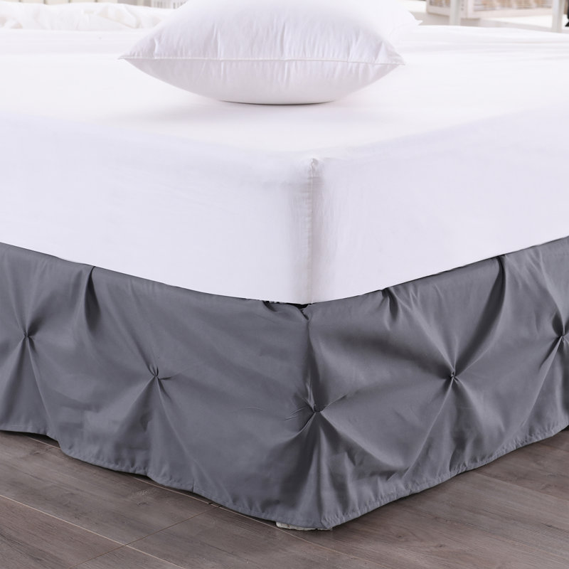 Hudson Ruffled Wrap Around Bed Skirt, Twin, Gray