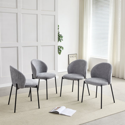 Fabric Upholstered Side Chair in Gray