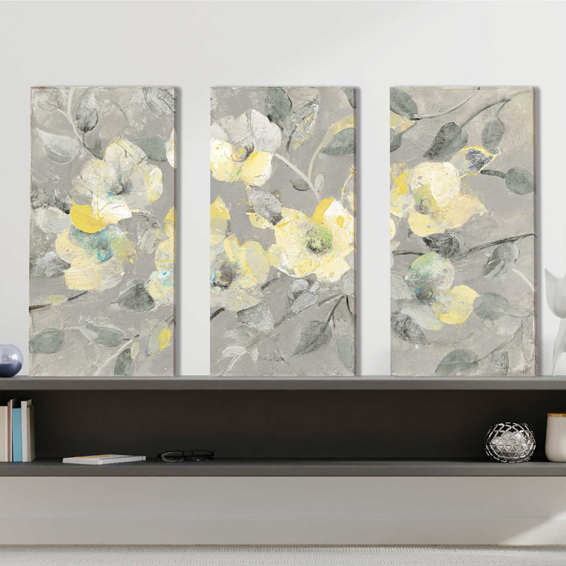 "Fading Spring Gray", ensemble de 3 impressions sur toile