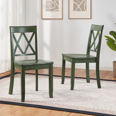 Deni 17" Wide Cross Back Dining Chairs