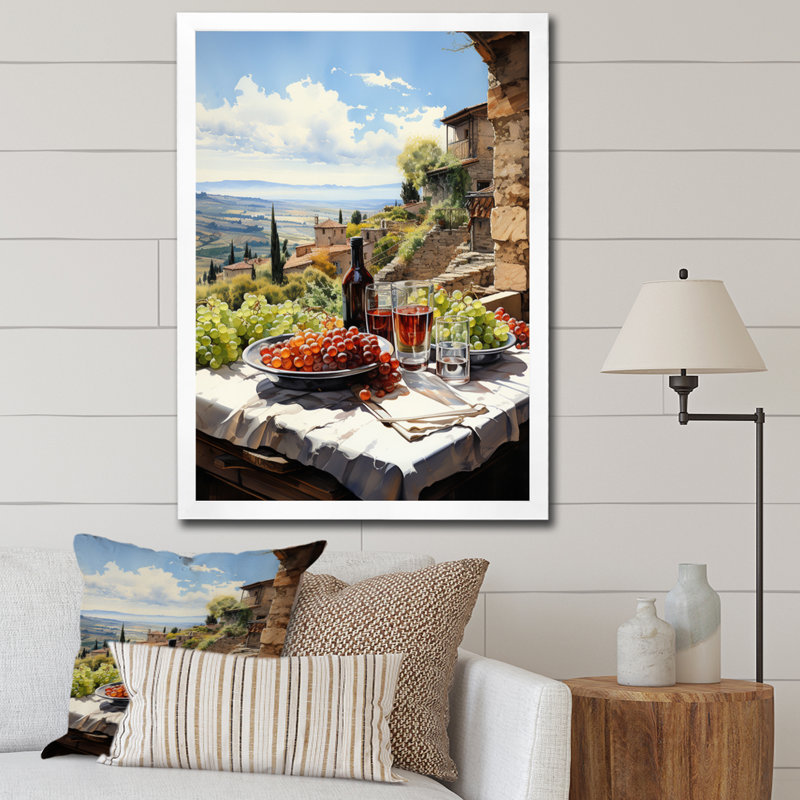 Vineyard Rendezvous In Rioja II, White Single Picture Framed, 40" H x 30" W x 1.5" D
