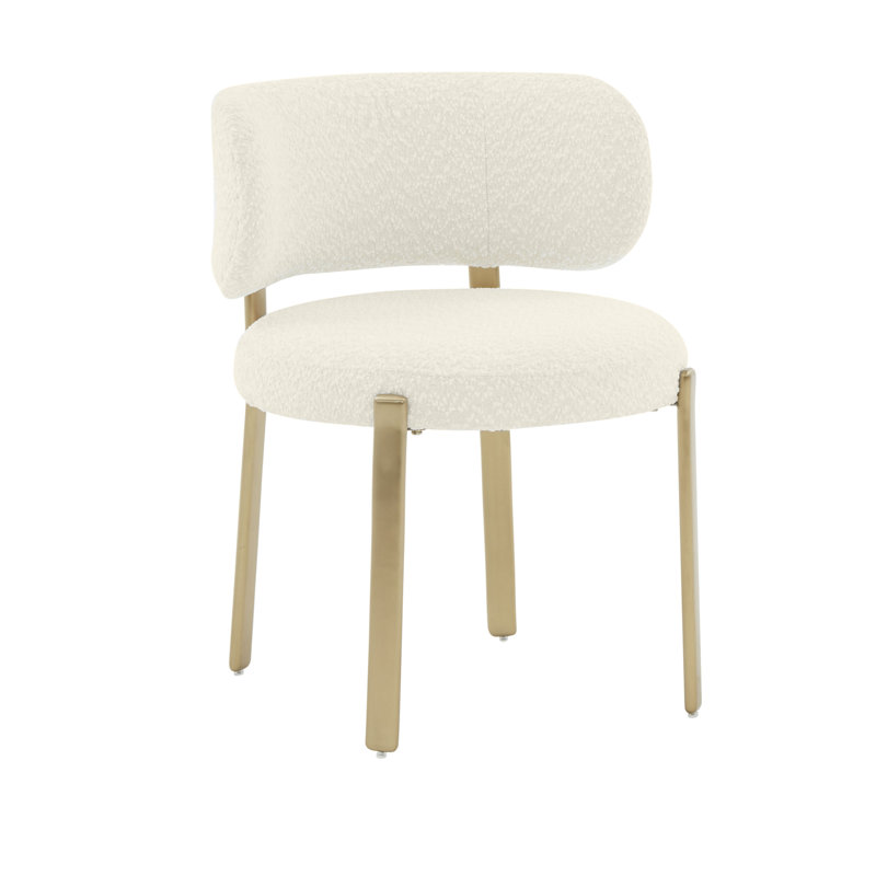 47.5 cm H Boucle Side Chair, Cream