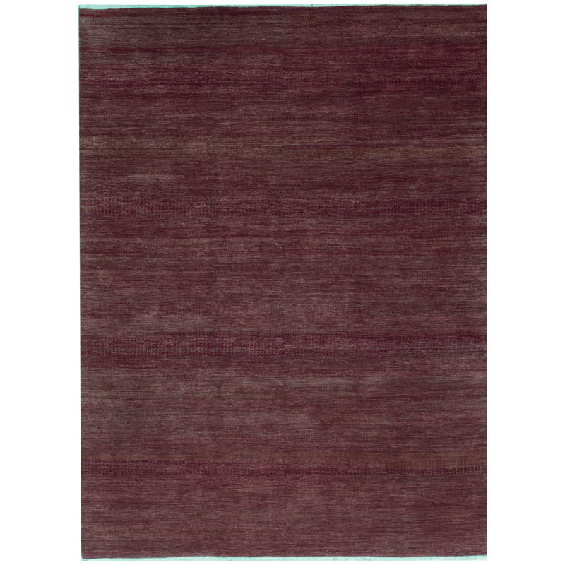 Tapis rouge et rouille de haute qualité noué à la main, Rectangle 8 pi x 10 pi 1 po