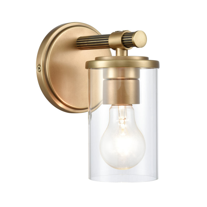 Éclairage pour meuble-lavabo à 1 lumière de 5 po de largeur Burrow - laiton naturel, Laiton
