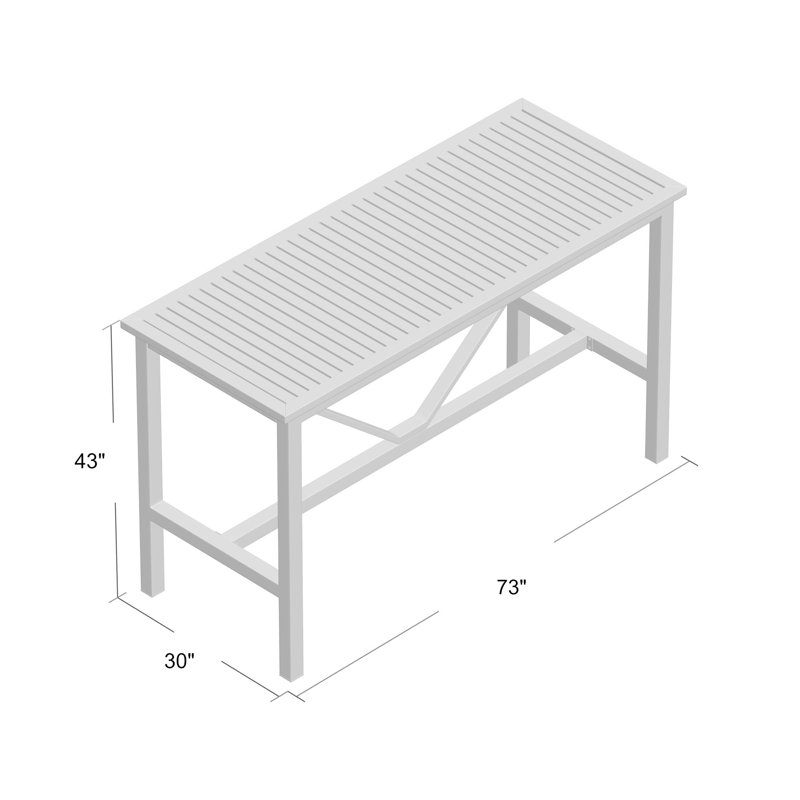 Travira Aluminum Bar Table, Teakwood Vintage