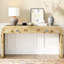 Table d'entrée en placage de bois Burl - Polyvalent, pour couloir, salon, couloir côté chic, fonctionnel, couloir, pièce
