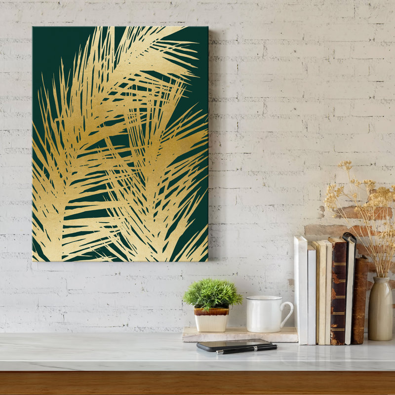 Emerald Palm I - Reproduction d'art sur toile tendue, H 27 po x l 18 po x P 1 po