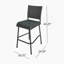 Ensemble de 2 tabourets de bar 29 po en rotin PE sans accoudoirs, gris