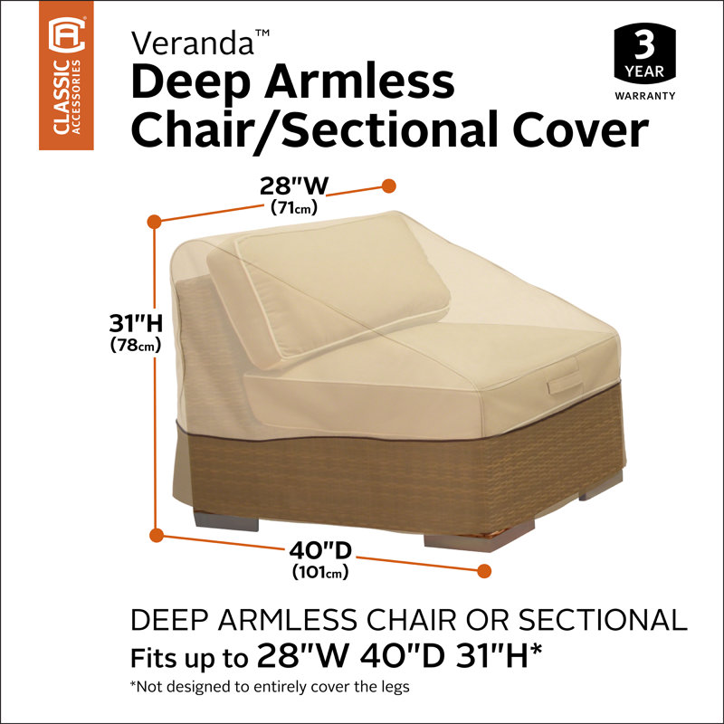Donahue Outdoor Patio Chair Cover, 31" H X 28" W x 40" D