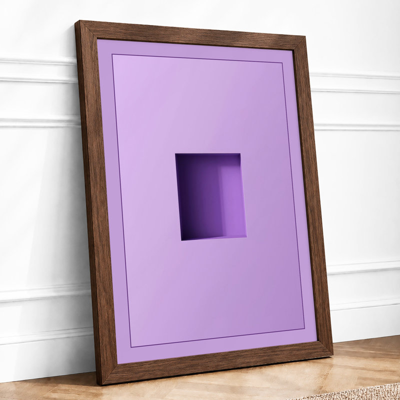 Purple Geometry Minimalist - Print, Walnut, A1 - 84.1 x 59.4 cm