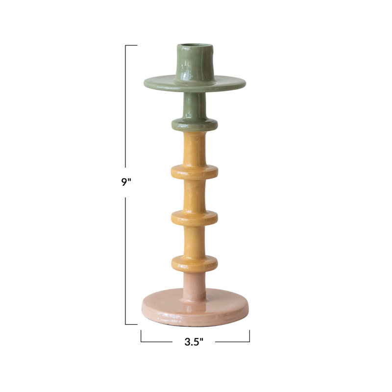 9" H Metal Tabletop Candlestick