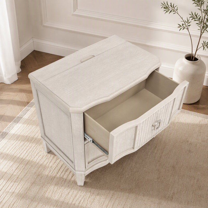 1pc table de chevet deux tiroirs de rangement meubles de chambre à coucher en bois contemporain traditionnel