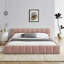 Structure de lit tapissier grand lit, lit plateforme grand format avec tête de lit-99120057