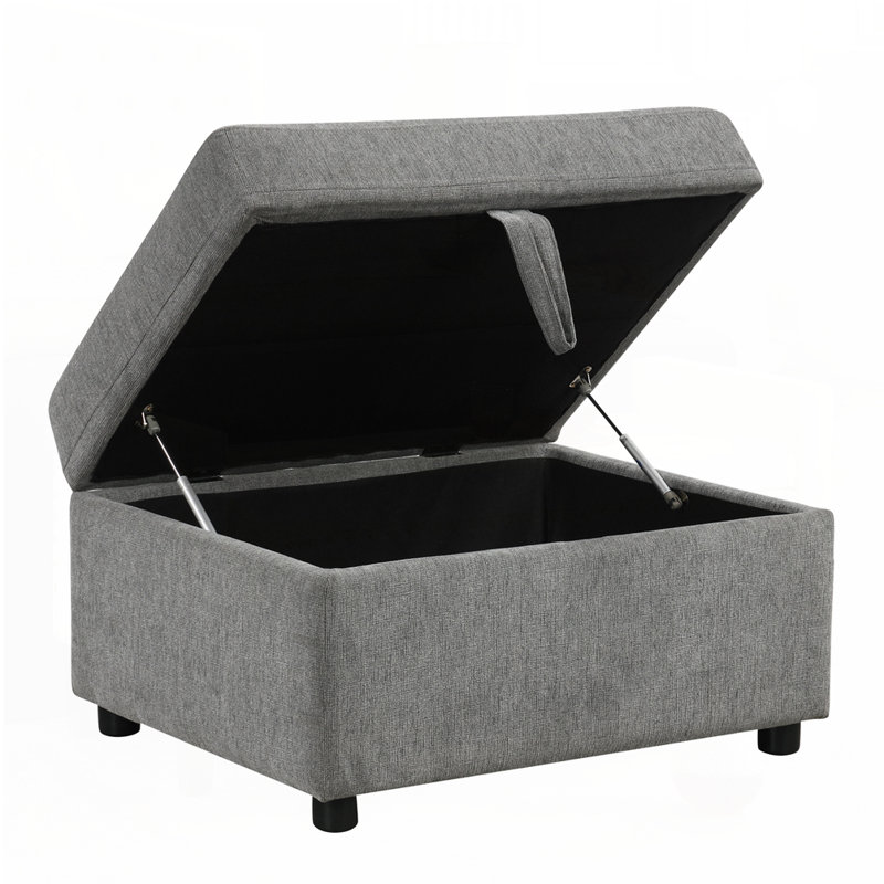 109.1" Sectional Sofa Convertible Sofa Bed, Gray