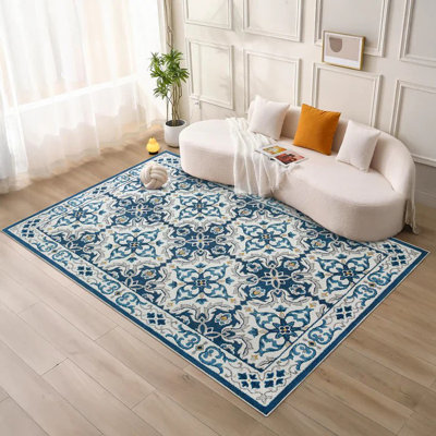 Abstract Machine Printed Area Rug