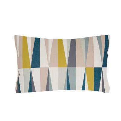 Geometric Linen Reversible Throw Pillow