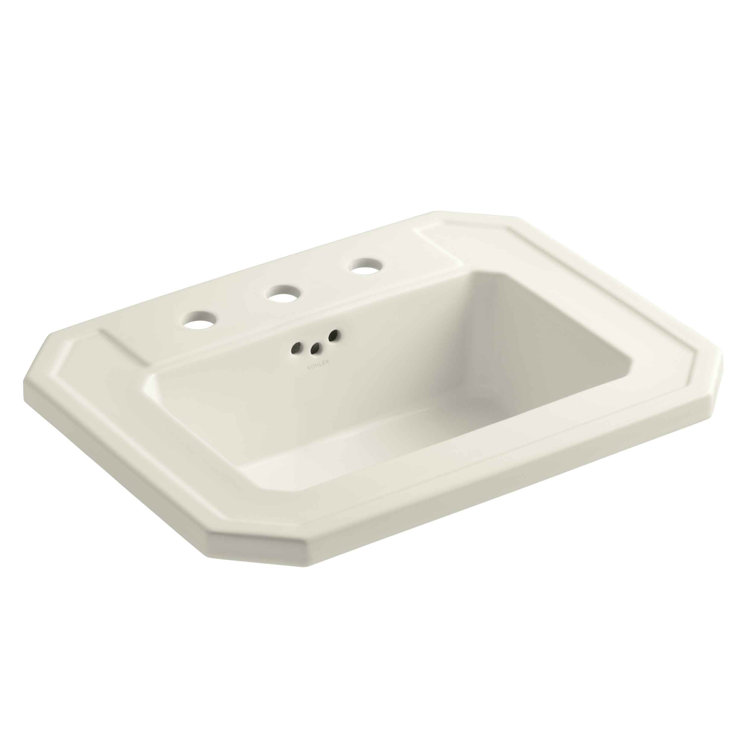 Kathryn® Vitreous China Rectangular Drop-In Bathroom Sink with Overflow