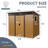 8 Ft X 6 Ft Outdoor Metal Storage Shed With Window And Transparent Plate For Garden, Lawn  (Coffee)-123950984-123950981