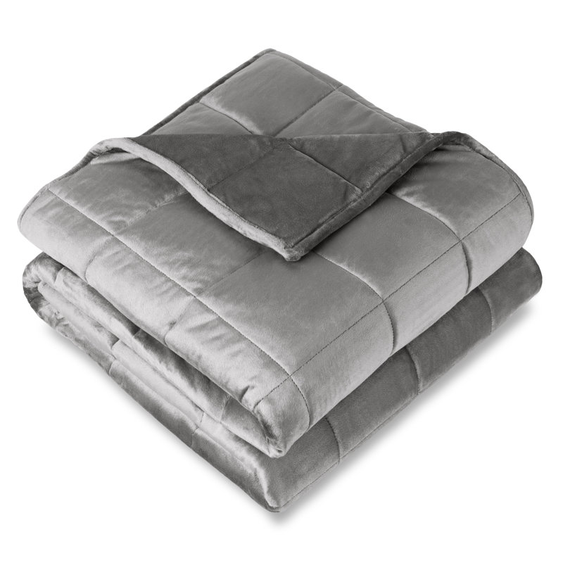 Couverture pondérée Minky, l 80 po x L 87 po, 25 lb, Gris clair