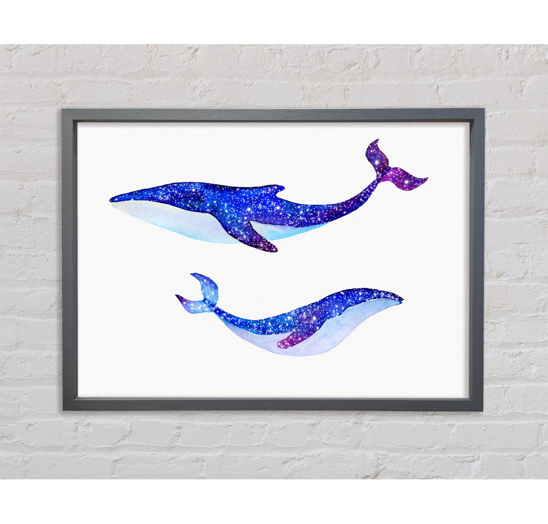 Twinkling Whales - Einzelbildrahmen Kunstdrucke auf Leinwand