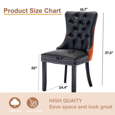 Dining Chairs, Upholstered High-end Tufted Dining Room Chair with Nailhead Back Ring