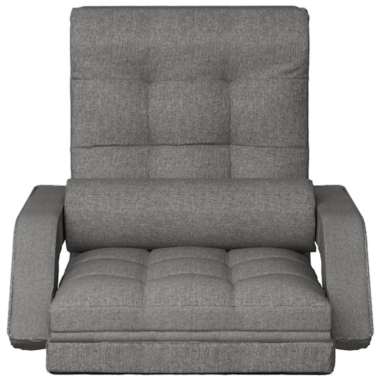 Trule Folding Floor Chair With Bed Function Black Fabric