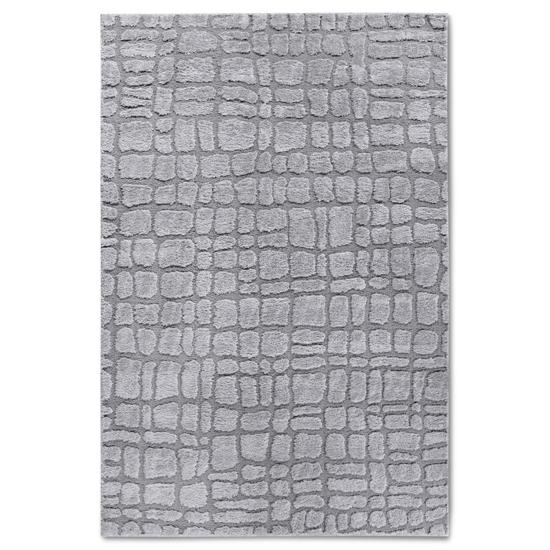 , Light Grey Gallery Animal Print Machine Woven Area Rug, Rectangle 160 x 235cm