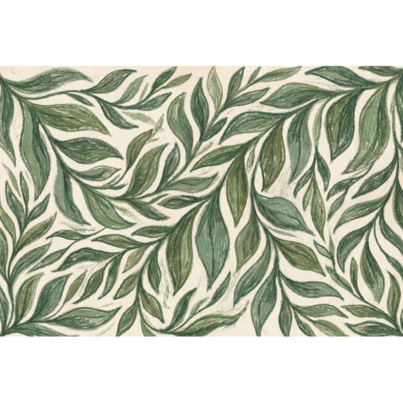 Murale feuille verte Shades Of Green, 100 po x 96 po, Peler et coller