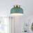 1-light Green Dome Metal Semi Flush Mount
