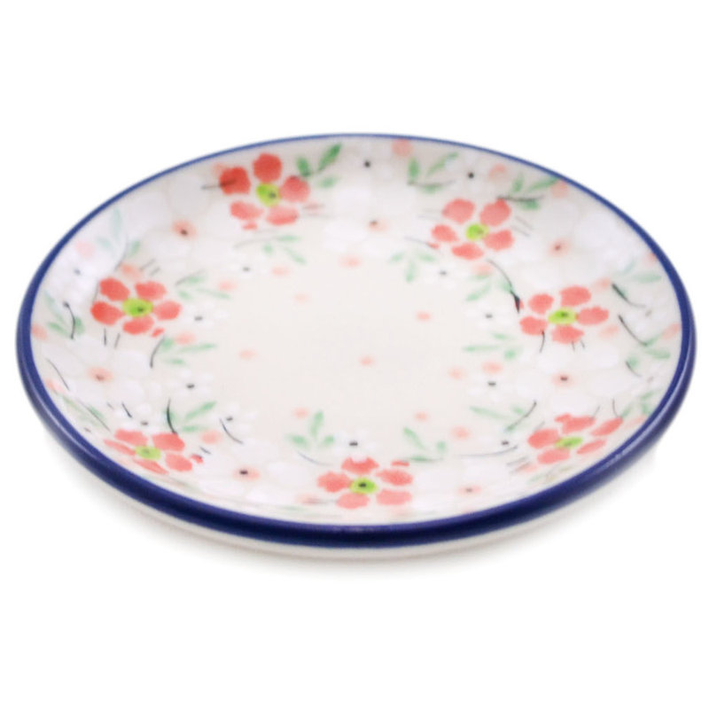Blushing Blooms Polish Pottery 4" Plate