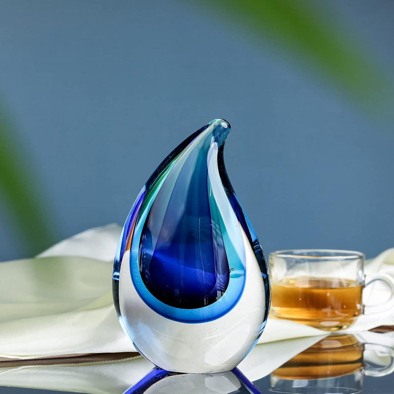 Hand-Blown Murano-Style Glass Sculpture Decor Statue And Figurine - Wonderful Gift, Blue