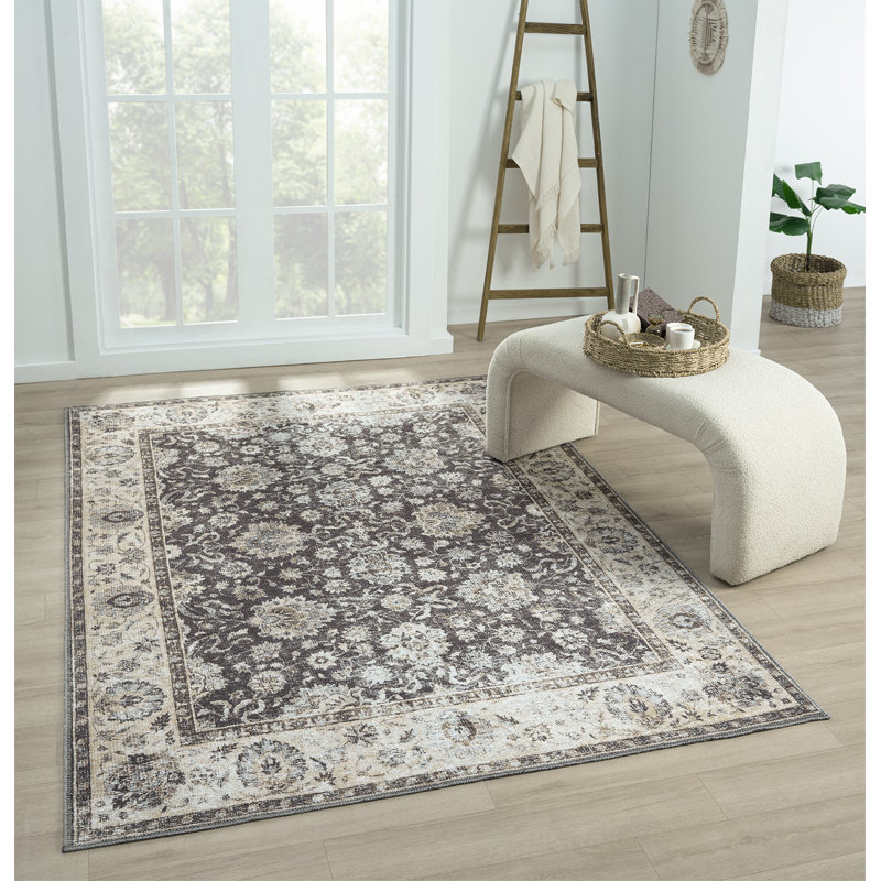 Remington Washable Charcoal Area Rug, Rectangle 2' x 3'