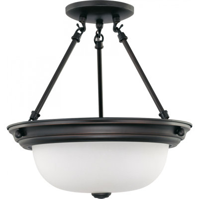 Plafonnier semi-encastré simple en forme de bol à 2 lumières Dothan