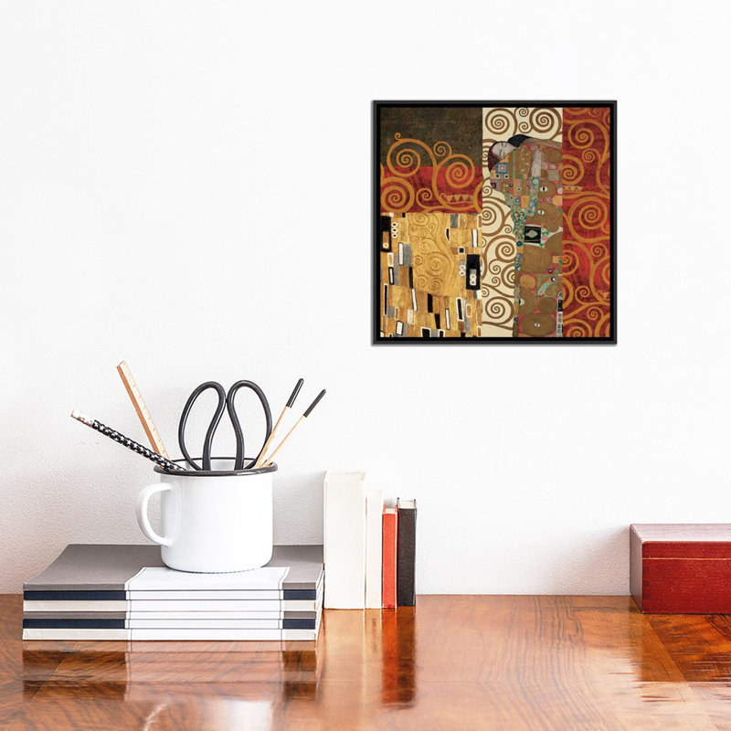 «Klimt Détails» par Gustav Klimt, impression sur toile tendue, H 18 po x l 18 po x P 1,5 po, Toile avec cadre noir