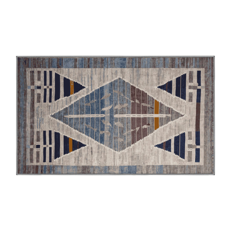 Machine Washable Gray Area Rug, Rectangle 8' x 10'