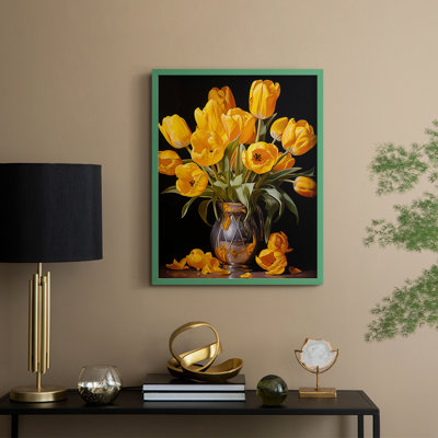 Reproduction encadrée FLORAL Series DCCXCVIII - bois massif