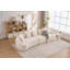 Canapé courbé sans os, canapé modulaire à compression, blanc haute densité, canapé-lit pour salon, salon, appartement, chenille