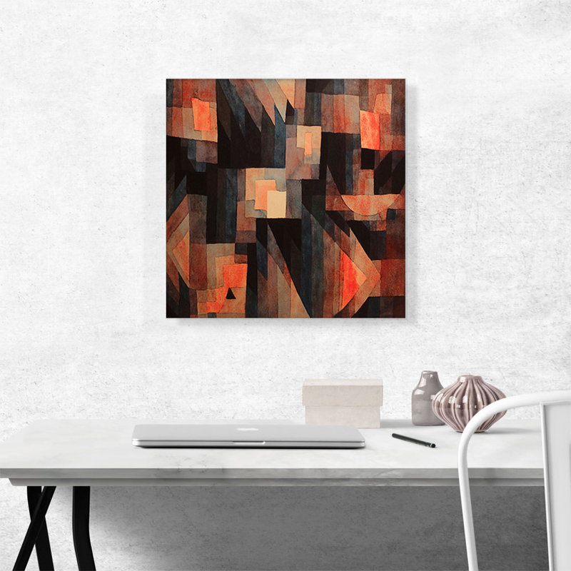 «Gradation, Red-Green Vermillion 1921» par Paul Klee - reproduction d'art sur toile tendue, H 18 po x l 18 po x P 0,75 po