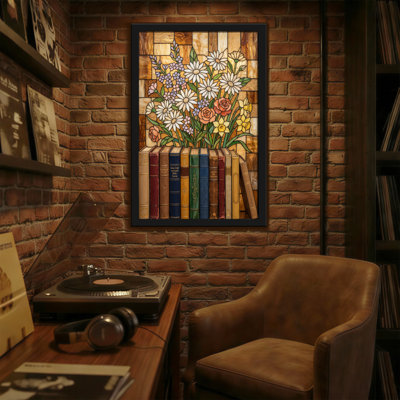 Arrangement floral de plantes et fleurs sur une étagère