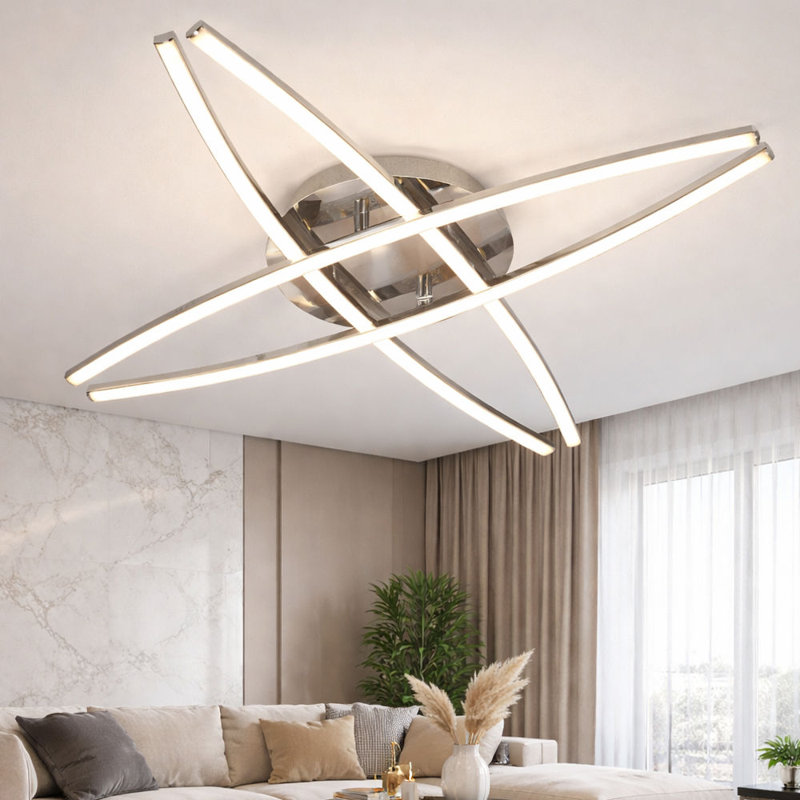 plafonnier encastré 24 po à DEL 4 lumières