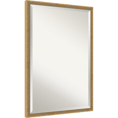 Petronella Gold Beveled Wood Wall Mirror