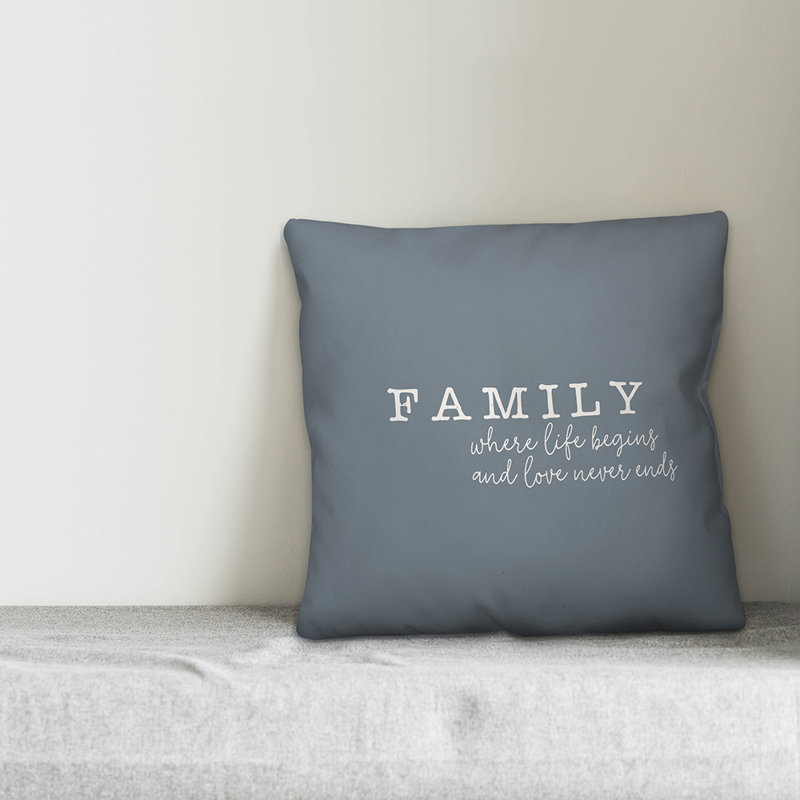  Housse de coussin carrée Family Where Life Begins