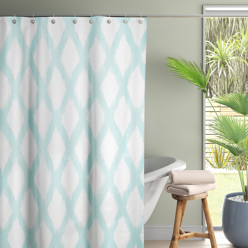 Rideau de douche simple Laskowski, Bleu sarcelle