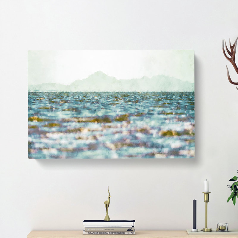 Mountain Above Ocean Ripples - Wrapped Canvas, 40cm H x 60cm W x 3cm D